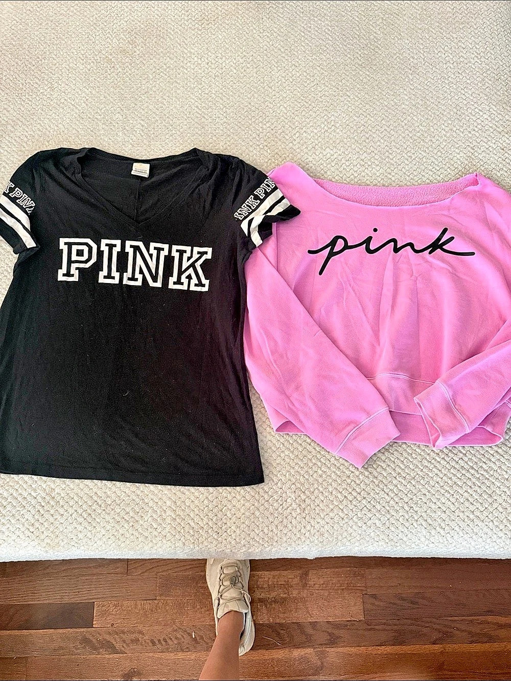 PINK Victoria's Secret Pink & Black Graphic Top Bundle